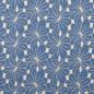 Preview: Double Gauze in Jeansblau mit großer Blumenstickerei